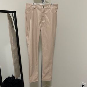 Size L, cream color leather pants